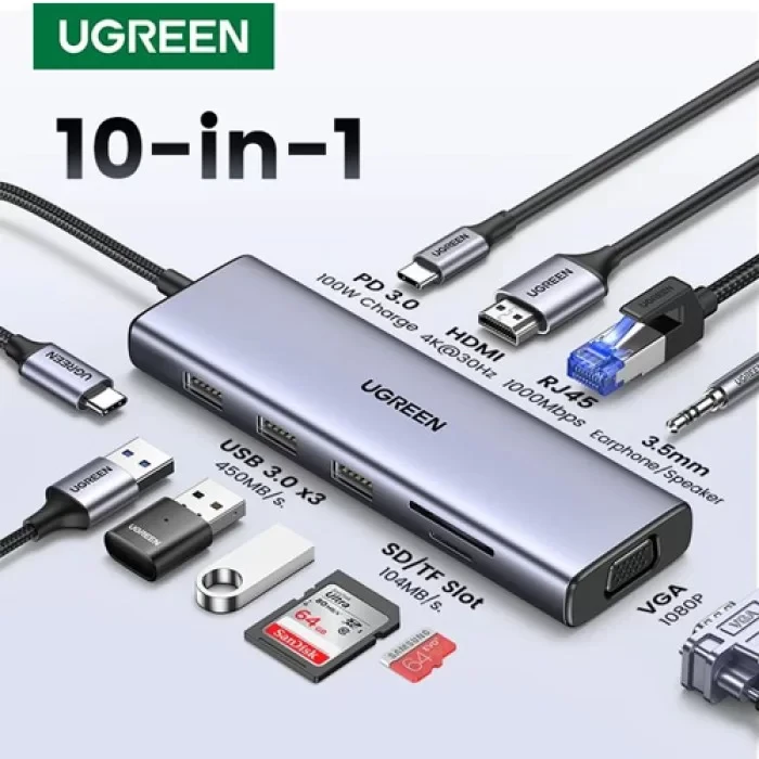 UGREEN 10 IN 1 USB C DOCKING STATION