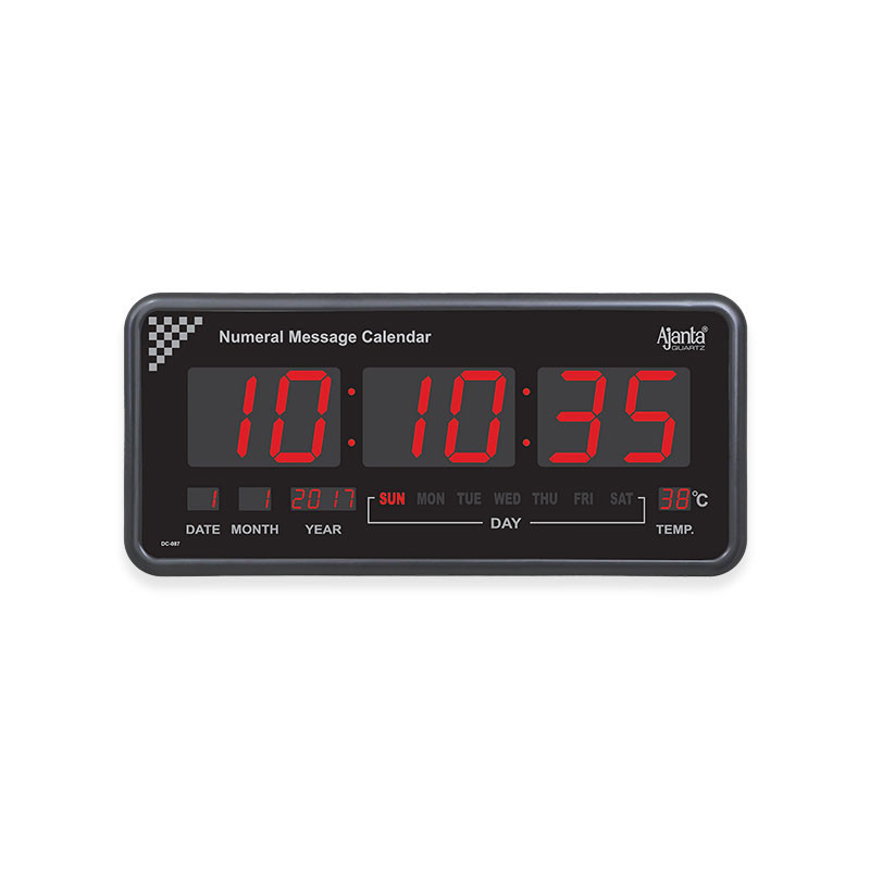 Ajanta Digital Calendar Wall Clock – DC-087 – Black