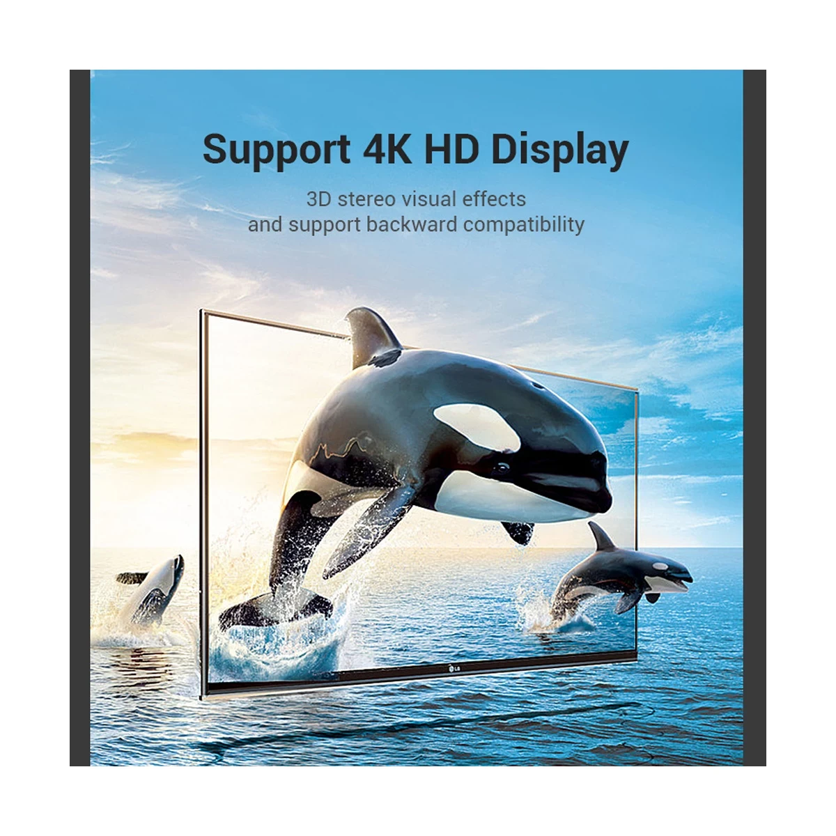 Vention AINB0 HDMI Male to Female Black Converter