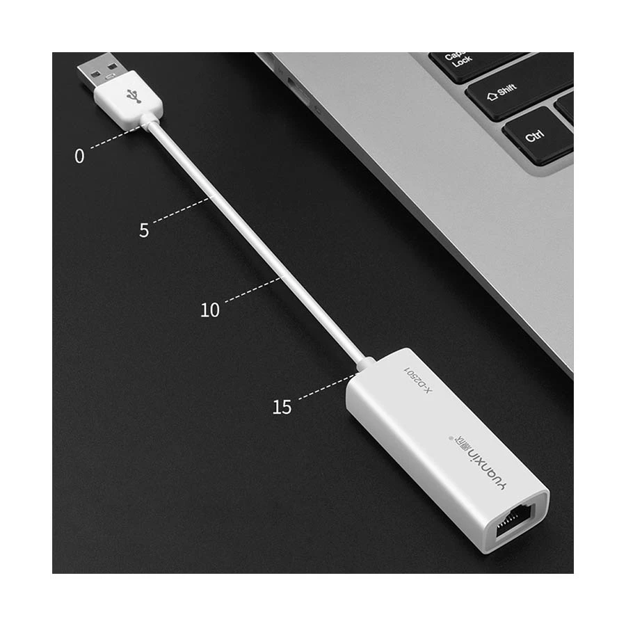 Yuanxin X-D2501 USB Male to LAN Female White Converter