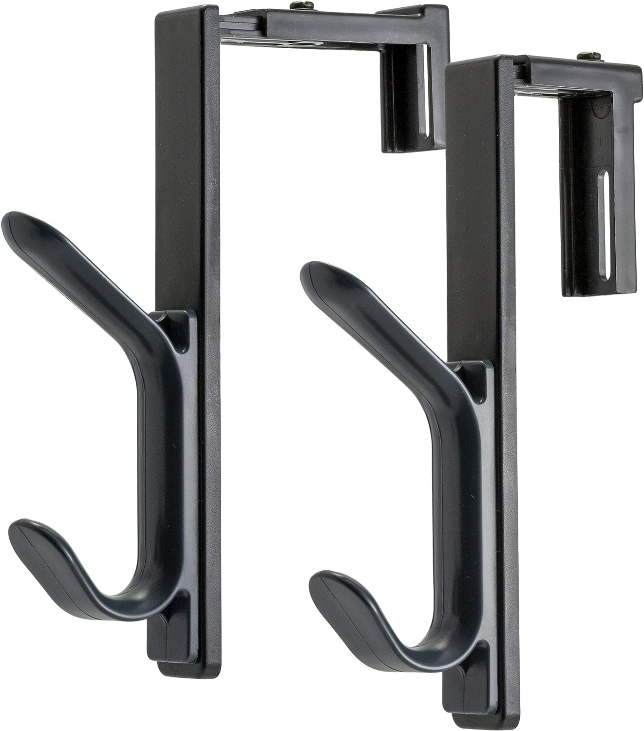 Officemate Double Coat Hooks for Cubicle Panels, Adjustable, Comes in 2 Pack  Black